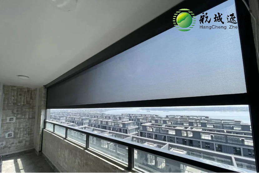 航城遮陽(yáng)防風(fēng)卷高層住宅簾案例圖